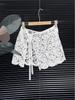 Gonna Corta in Garza Floreale di Pizzo Coreano con Laccetto sul Fondo - Grembiule Versatile Stile 2025