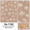 Redanco 5D Embossed Bow Nail Stickers - He-1167