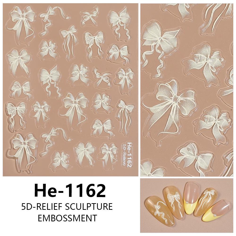Redanco 5D Embossed Bow Nail Stickers - He-1167