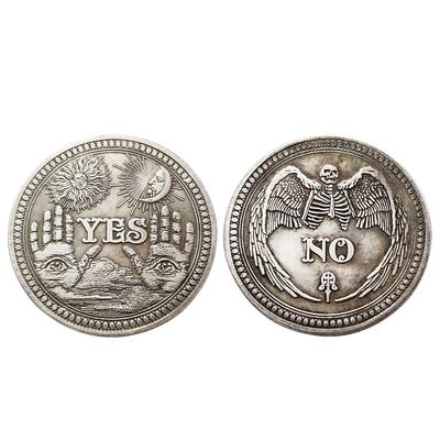 Yes or No Skull Memorial Coin Toss Decision Judge Choose Retro Ornament for Make a Decision Metal Durable Coins