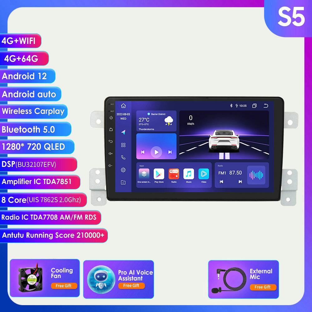 4G 9' Android 12 WiFi DSP Radio Auto Multimedia Player Video pentru Suzuki Grand Vitara 3 2005-2015 Escudo Navi GPS 2Din Carplay AI Carplay 4G Autoradio