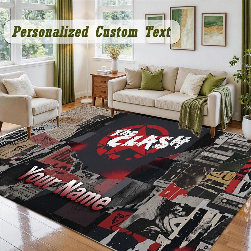 Crystal Velvet Square Rug Custom NameThe Cure Pattern Non Slip Home Floor Decor Rug