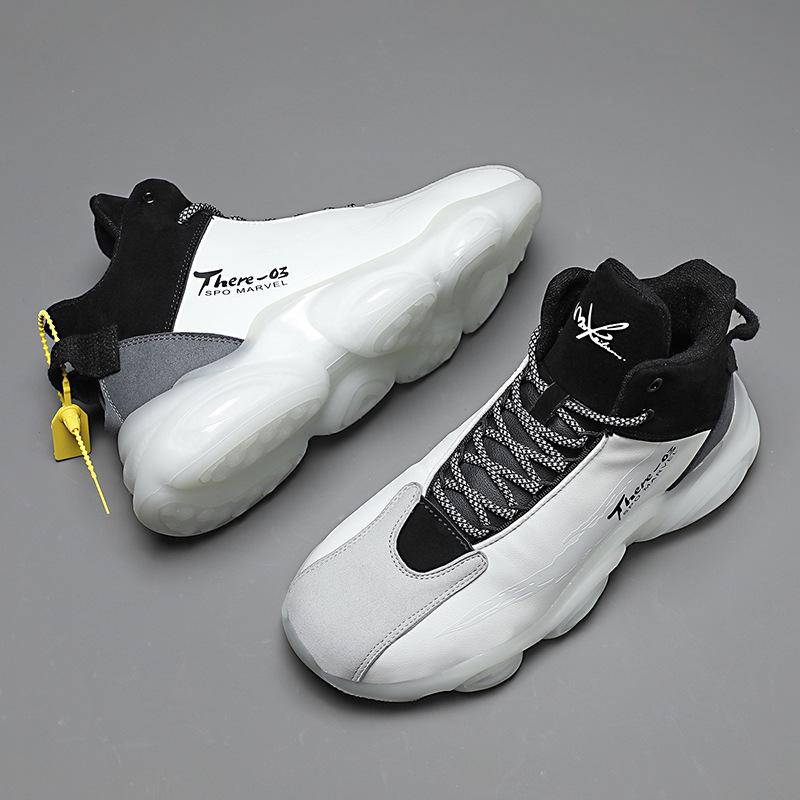 Men s High-top Chunky Sneakers Fashion Casual Non-slip Shoes 44 белый