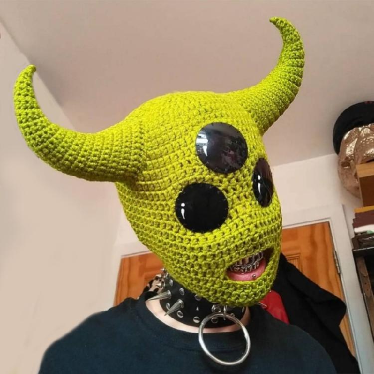 Halloween Cosplay Horn Balaclava Hats Balaclava Winter Knitted Hats Headgear