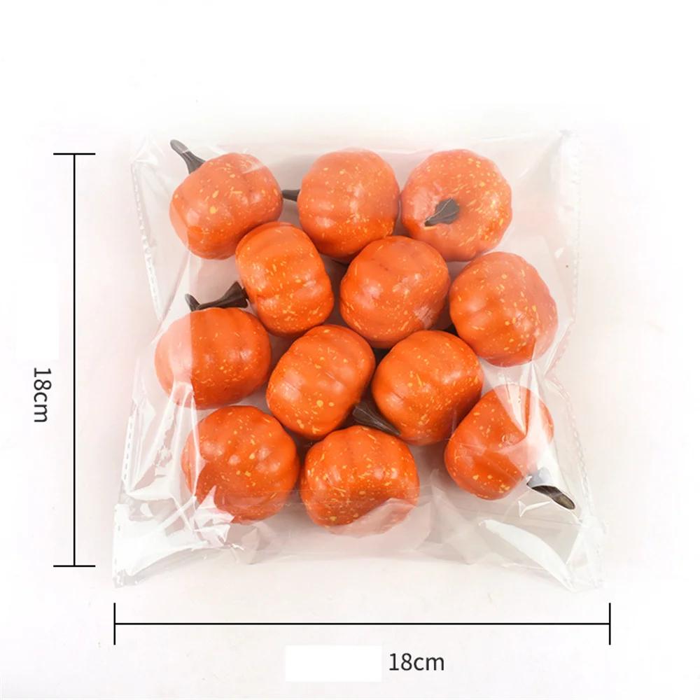 12pcs/set Simulated Pumpkin Artificial Halloween Pumpkin Decor Party Excitement Halloween Home Decoration DIY Craft Supplies