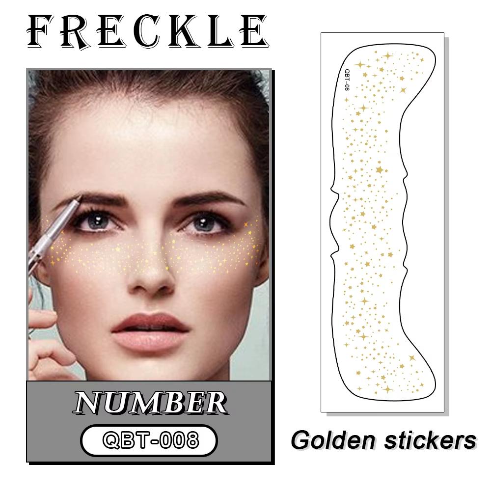 Custom Freckles Face Makeup Patches Sticker Temporary Tattoo Glitter Silver Freckles Face Tattoo