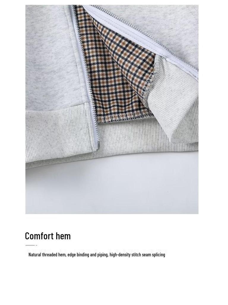 Herren Übergröße Kapuzen-Strickjacke mit Doppelreißverschluss