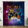 Lightning Blue Red Gamepad Patterned Curtain For Bedroom Space Living Room Space Playroom Window Drapes Wall Decors With Free Accessories