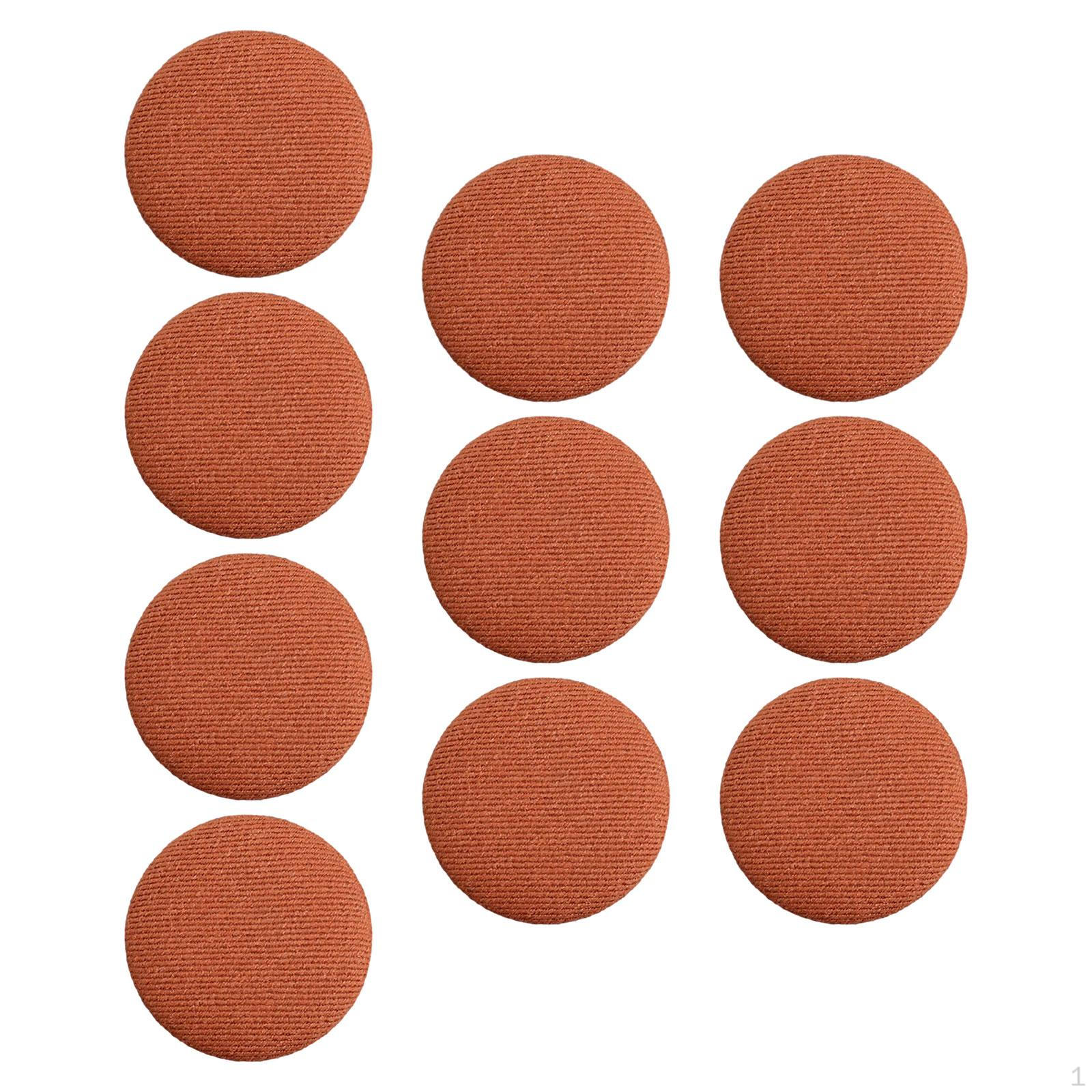

10 Pack Covered Buttons for Sewing Projects with Metal Shank Caramel Colour