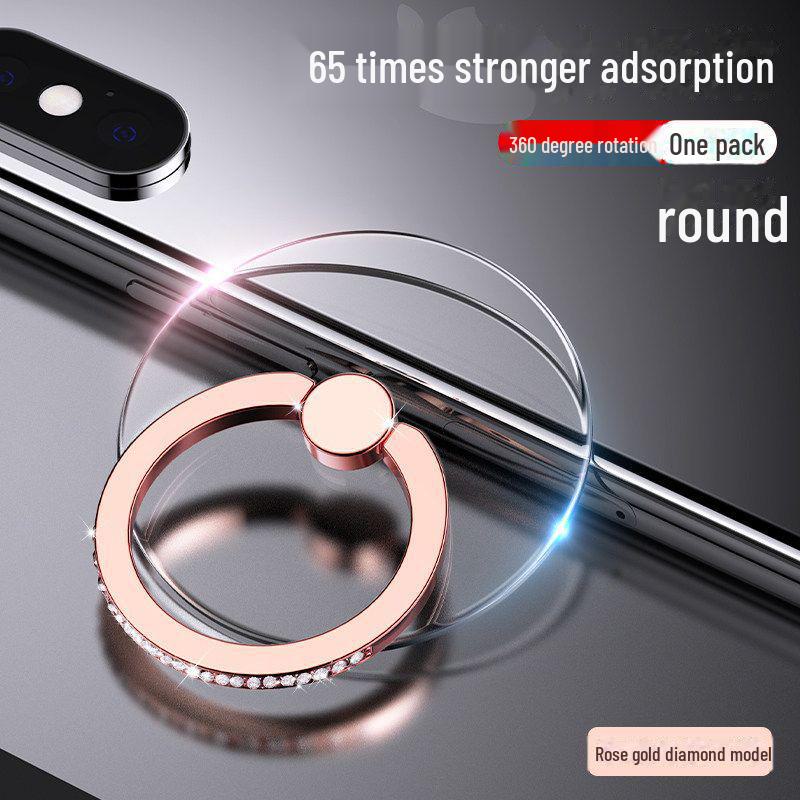 Diamond-Studded 360° Rotating Ultra-Thin Phone Ring Holder with Strong Adhesive for Universal Support