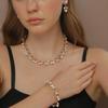Winter and Autumn Luxury Minimalist Starry Color Necklace, Earrings and Bracelet Set for Women, Collar Chain
