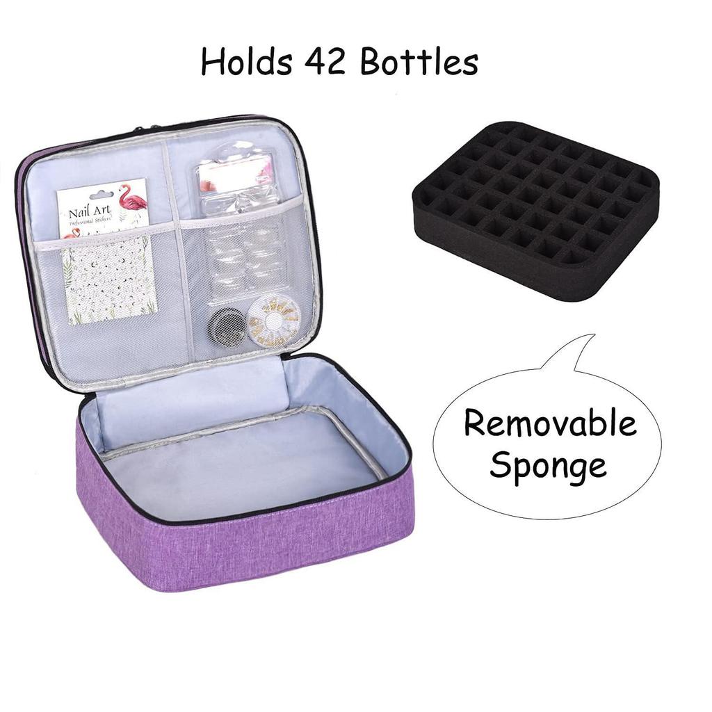 Nail Polish & Essential Oil Travel Bag - Holds 42 Bottles, Large Capacity, Multi-functional Storage Handbag