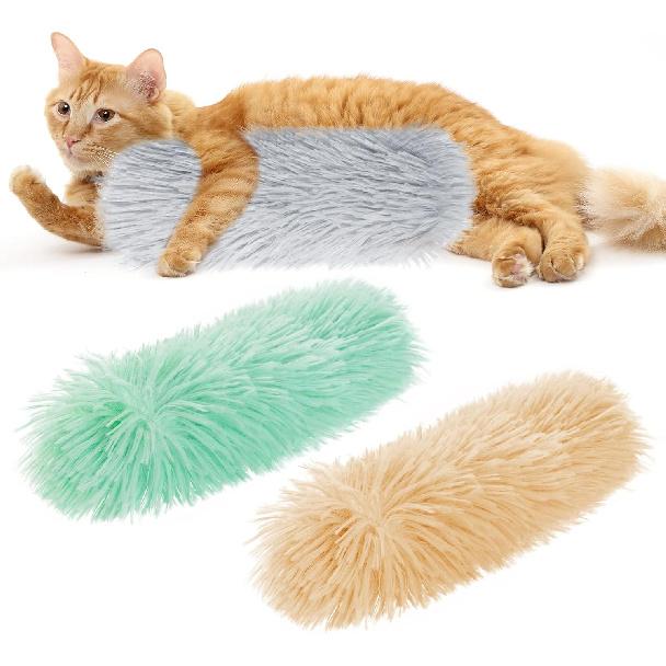 Nydotd 3pcs Cat Toys Cat Pillows, Catnip Toys Interactive Cat Kicker Toy Soft and Durable Plush Fabric Kick Sticks Chasing Chewing Filled Chew for