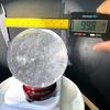 Used Crystal quartz round ball approx. 99.8mm Unique item with pedestal Natural stone figurine
