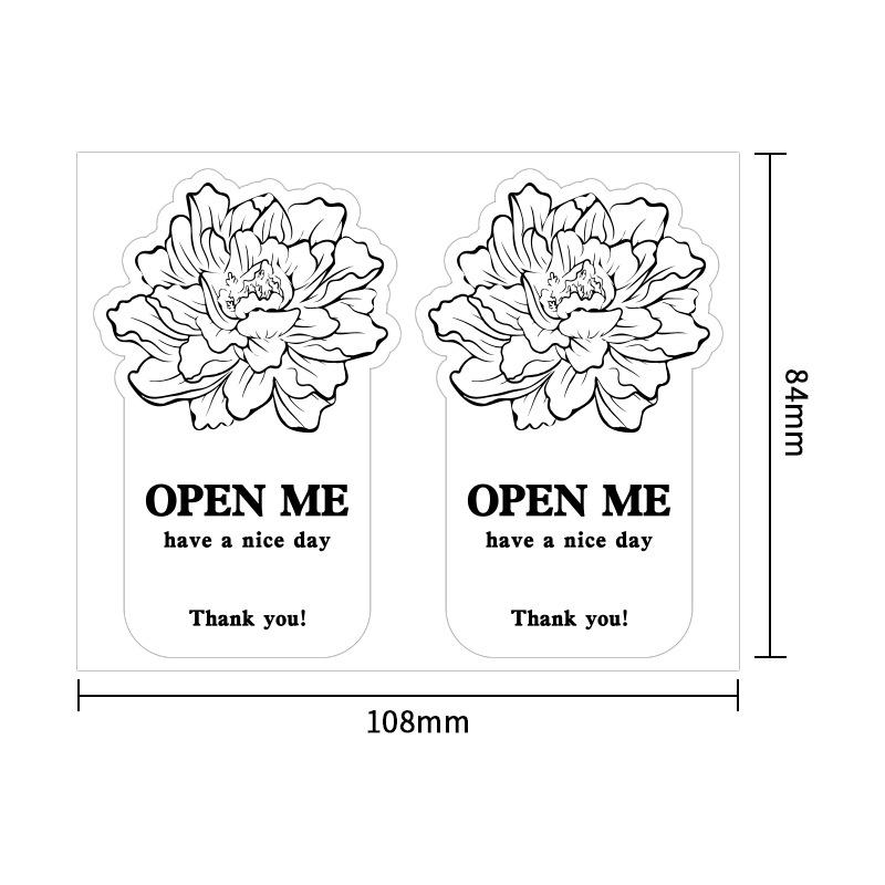 Alien Blumenaufkleber, Flugzeug Kartonverschlussaufkleber, Geschenkboxverpackung, Dekorative Verschlussaufkleber, Klebeetiketten