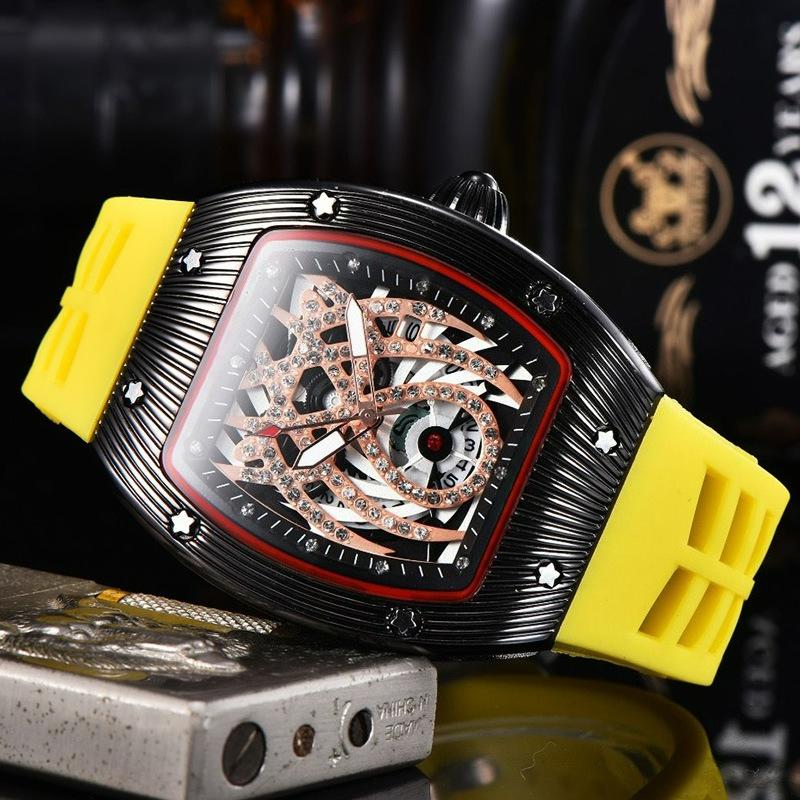 Business fashion transparent alloy watch case European and American pointer quartz watch