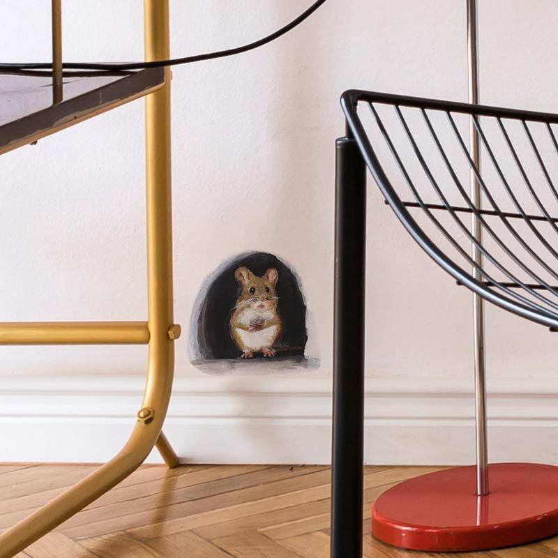 DZ897 Cartoon Cute Little Mouse Mouse Hole Bedroom Living Room Staircase Beautification and Decoration Wall Sticker