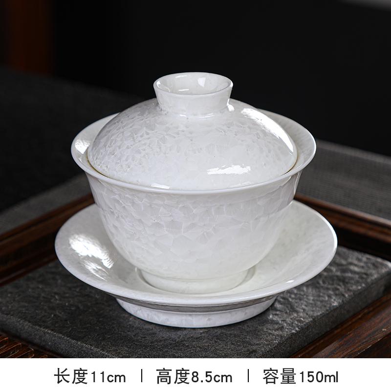1pcs Ceramic Sancai Cover Bowl High End Household Heat-resistant Tea Bowl Chinese Tea Cup Tea Cup with Lid Teaset Accessories
