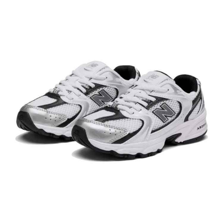 New Balance Comfortable Durable Low Top Casual Shoes Kids sneaker White Black PZ530LB-1