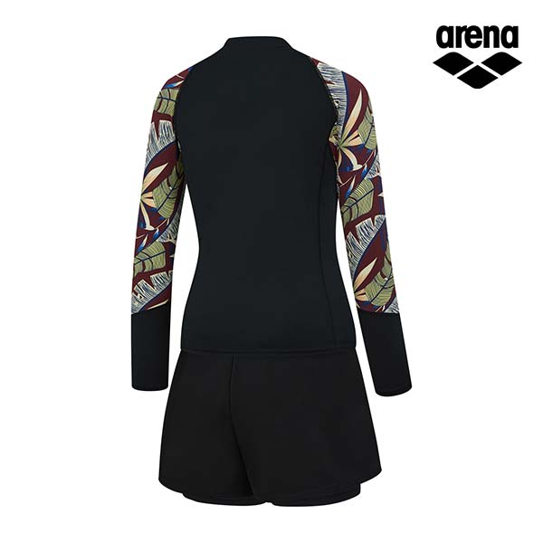 Alena Reef Leisure Zip-Up Rash Guard Set A4Bl1Ps13Blk