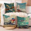 Cool Aircraft Airplane Pillow Case Living Room Sofa Decorative Cushion Cover Simple Household Light Luxury Printed Pillow