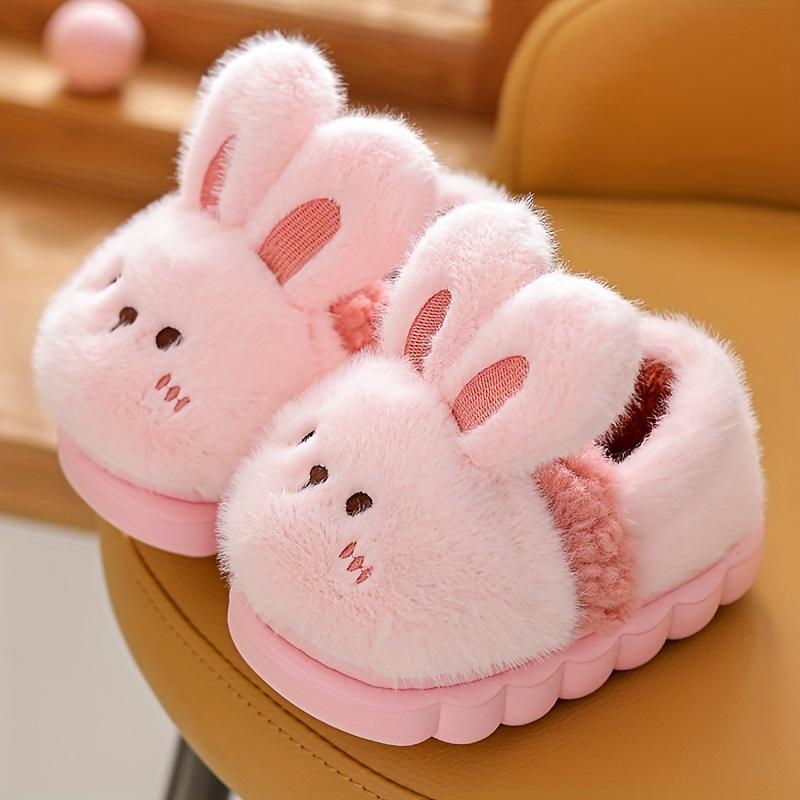 Casual Cute Cartoon Animal Slip On Furry Home Shoes for Girls Boys, Non-slip Warm Comfy Slippers for Indoor