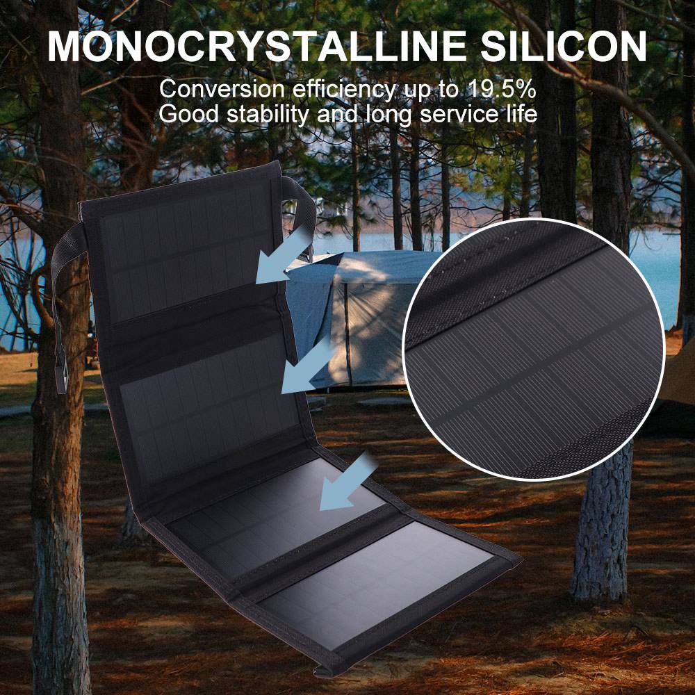 Portable 20W Foldable Solar Panel Kit Waterproof Folding Solar Panel  Travel