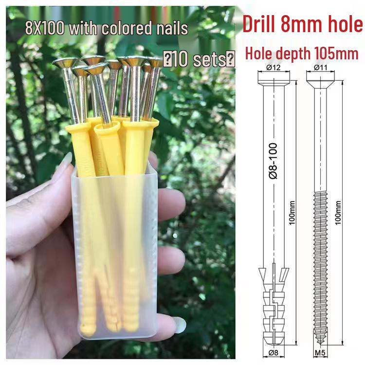 Home Use Mixed Pack: Yellow Plastic Expansion Tubes, Zinc Nails, Stainless Steel Screws