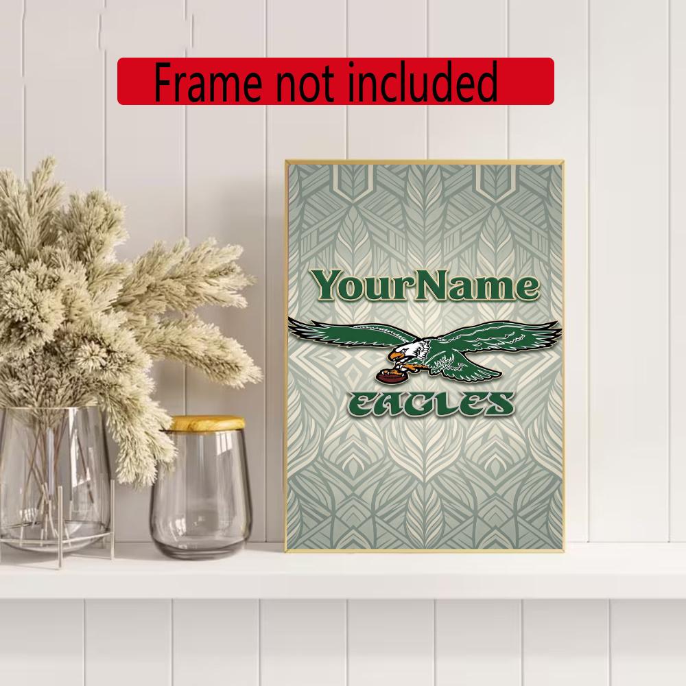 Philadelphia Eagles Personalized Name Diamond Paintings Mosaic Wall Round Diamond Art Painting Kits Embroidery Crystal Accessories Frameless