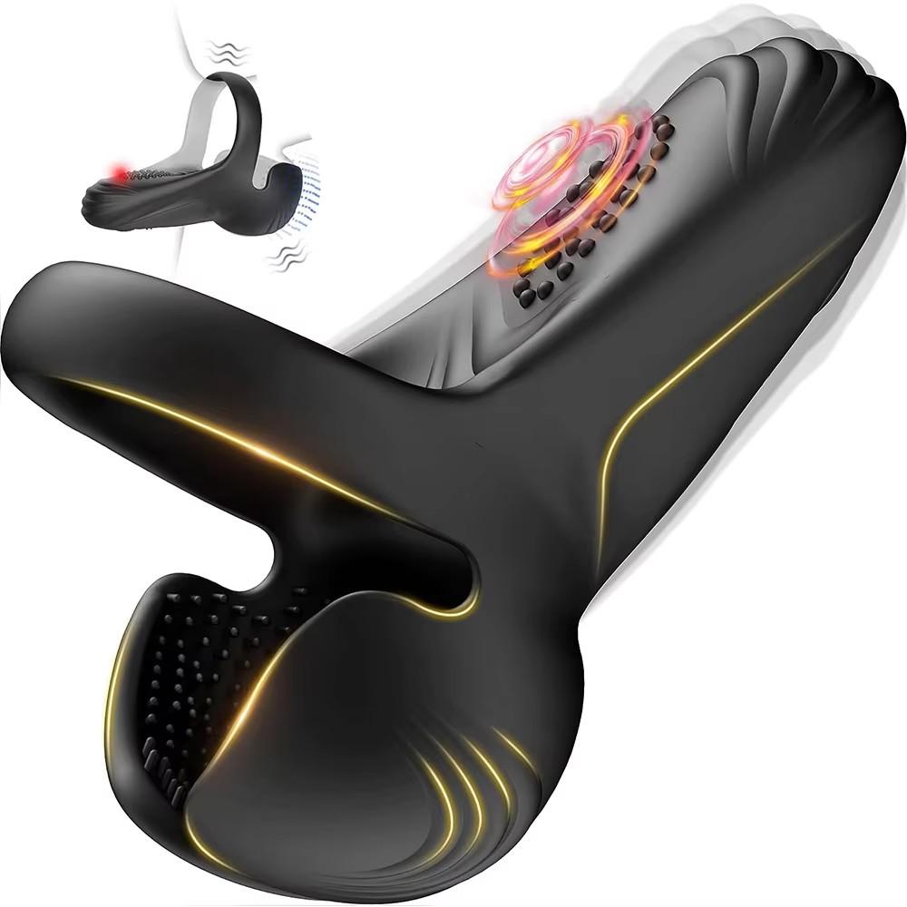 Remote-Controlled Vibrating Cock Ring for Men – Testicle & Perineum Stimulator with Scrotum Massage