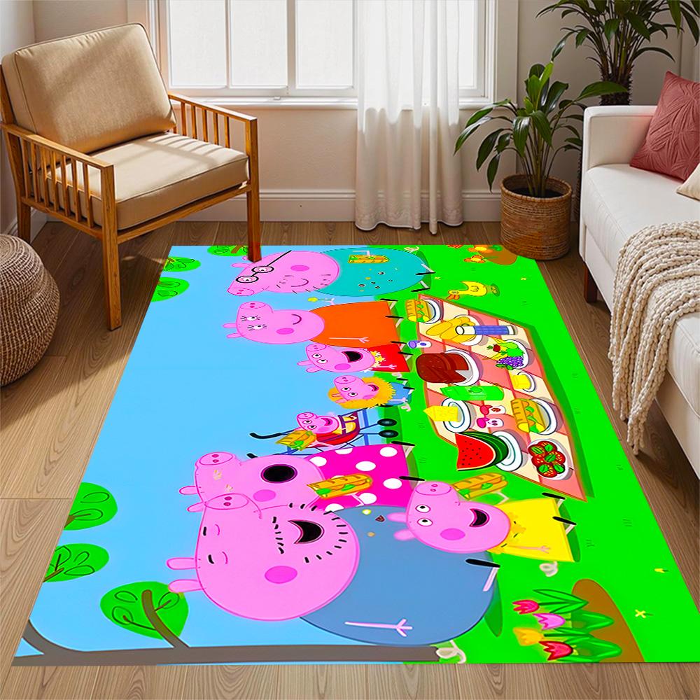 Peppa Pig's Colorful World Floor Rug Office Rug Perfect for Bedrooms Dining Room Outdoor Playrooms Antislip Carpet Office home decor