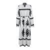 Women's Long Sleeve Lapel Button Printed Bodycon Sexy Nightclub Party Belted Dress