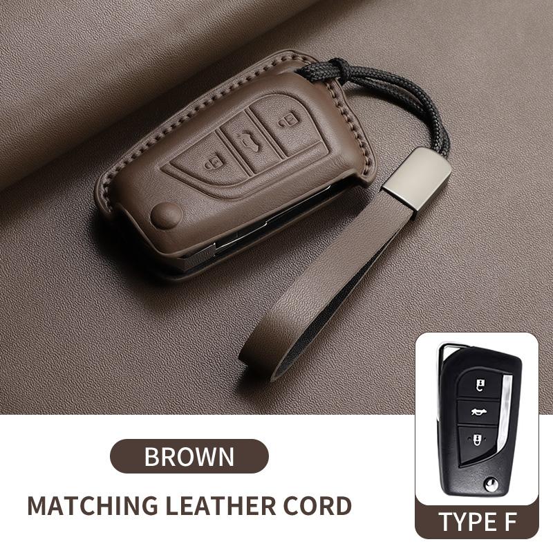 Leather Car Key Case Cover Fob For Toyota Rav4 Levin Camry Reiz Highlander Corolla Yaris Verso Avensis Aygo Car Remote Key Shell