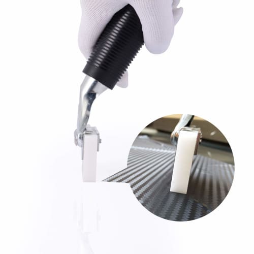 Ehdis 12*3.1CM Square Edge Silicone Water Blade Squeegee for Showers, Windows, and Auto Glass, Extra Thick Blade with Rubber Handle, Built-in Windshie