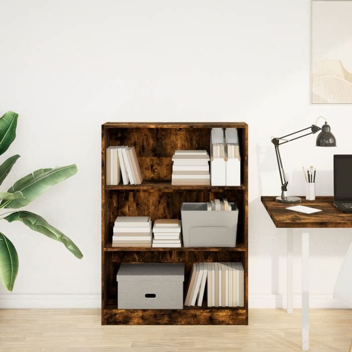 VidaXL Bibliothèque chêne fumé 80x24x109 cm bois d'ingénierie, étagère à livres, porte-livres, support à livres, armoire de 857839