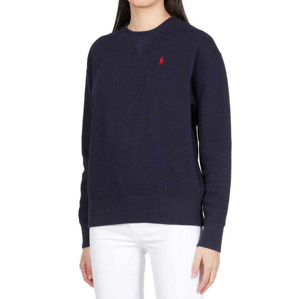 Polo Ralph Lauren Ss23 Logo Print Crewneck Sweatshirt Women sweatshirt Blue 211891557-002