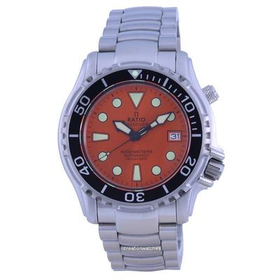 Reloj para hombre FreeDiver Helium Safe 1000M con esfera naranja y acero inoxidable automático 1066KE26-33VA-ORG