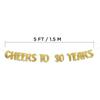Cheers to 30 Years Gold Glitter Banner - 30th Anniversary and Birthday Party Decorations