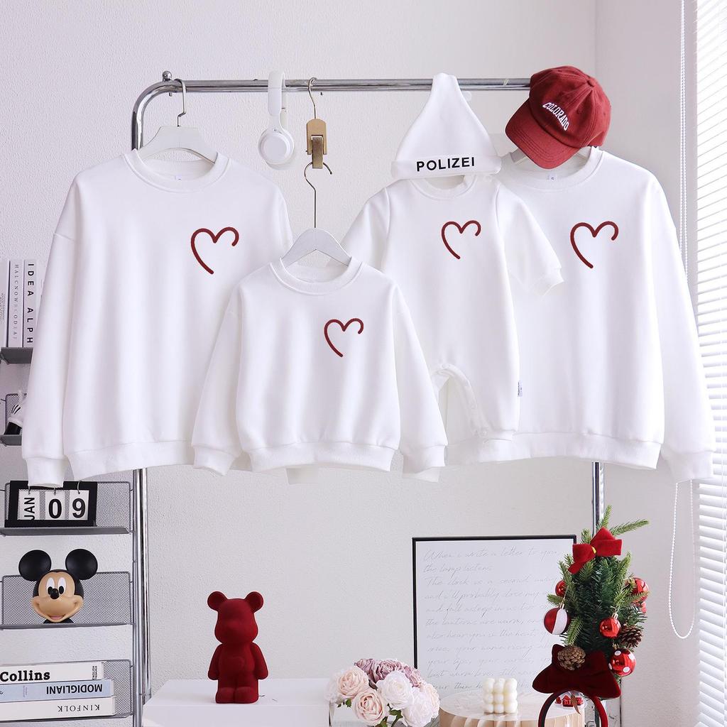 Luxury Family Winter Hoodie for New Year's 2026 - Parent-Child Outfits for Three or Four, Mother-Son, or Mother-Daughter.