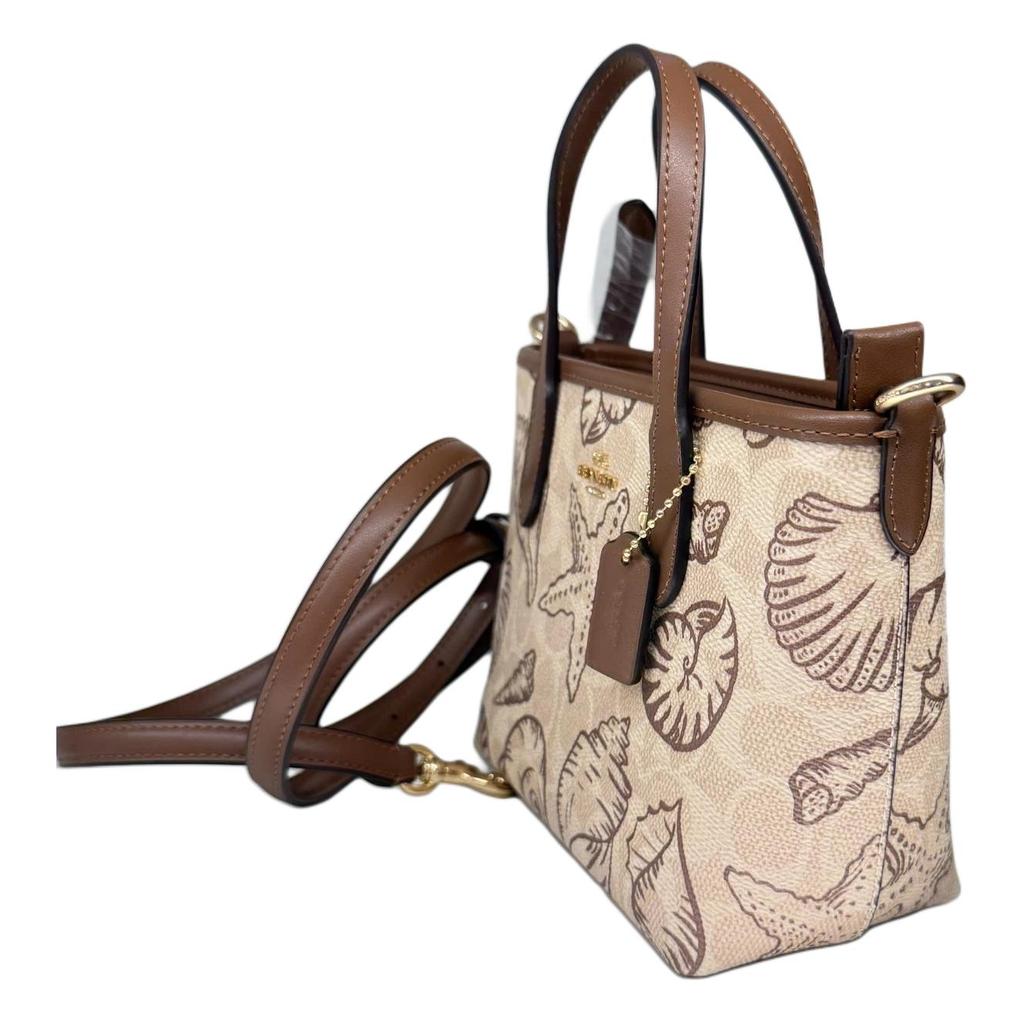 Coach City 15 Shell Print Detachable Shoulder Strap Tote Bag Women Tote Brown CBM65-IMSAS