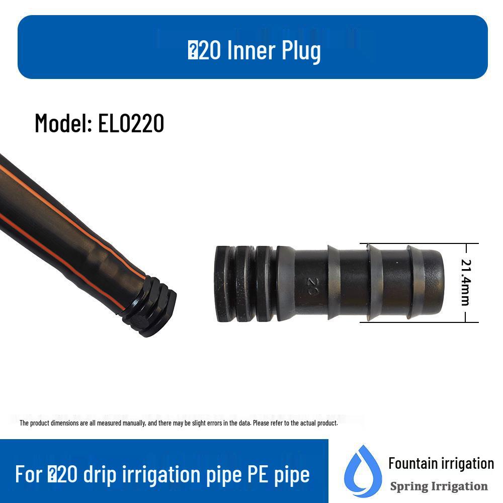8-Shaped Plug for PE Pipe Drip Irrigation, Micro Sprinkler Fittings for 12, 16, 20, 25mm Agricultural Pipes.