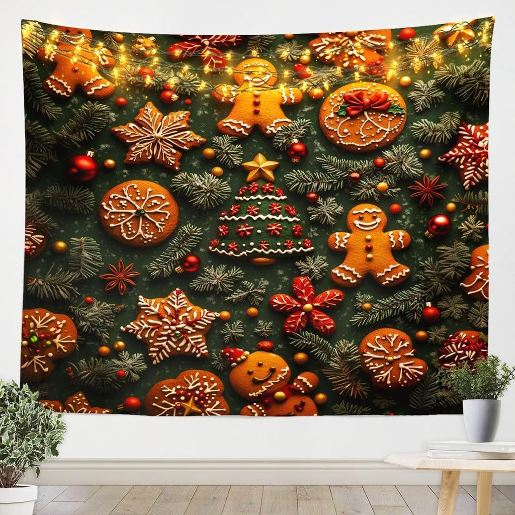 Christmas Tapestry New Year Background Wall Hanging Decoration Fireplace Stockings Gifts Hanging Cloth