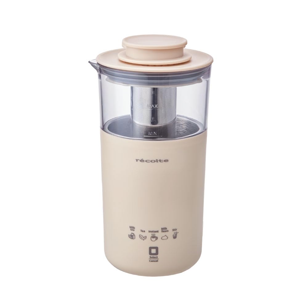 Recolte Milk Tea Maker RMT-1(W) Fully Automatic Black Tea Maker with Milk Foaming Machine, Includes Recipes, Cream White