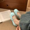 Black series Korean version retro niche Mary Jane women's shoes early spring new one-word buckle strap flat shoes