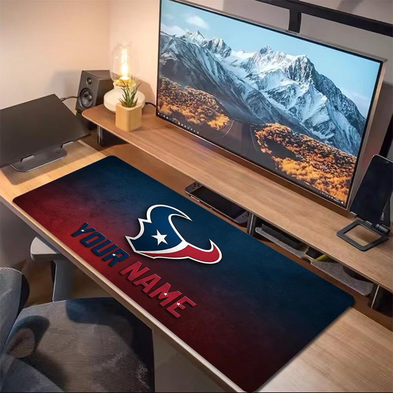 Houston Texans Druck Kissen Rutschfest Laptop Tablet Großes Mauspadd XXL Matte Mini-PC Spielmatte Mit Verriegeltem Rand