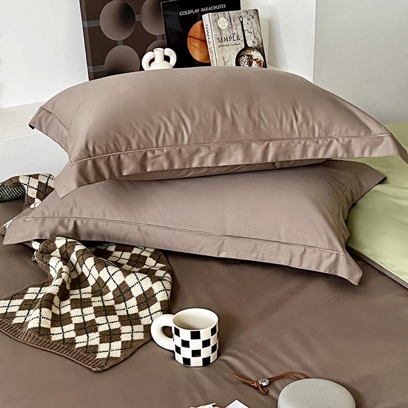 Five-Star Hotel Quality 100% Xinjiang Long-Staple Cotton Solid Color Pillowcase Set (Pair)