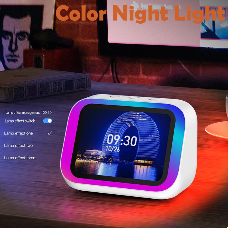 JYL TS Smart Speaker Voice Assistant Alarm Clock RGB Bedroom Decor