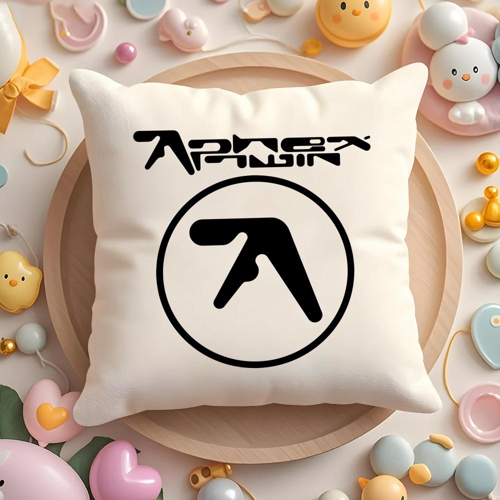 Aphex Twin Richard D James Music Cushion Cover Plush Fabric Soft Double-Sided Printed Sofa Pillow Case Colorfast Home Decor