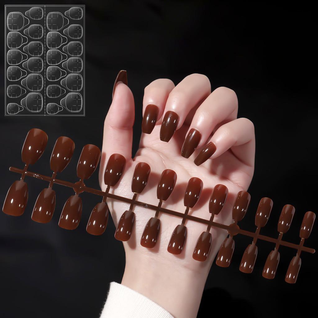 YIKOOLIN Variety Fluorescent Nail Art Tips Glow-In-Dark Luminous Fake Nails Ballet Press On Nails Set Detachable  Fingersnails