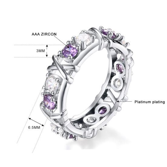 Ring Shiny Crossed Ladies Crossover Two-tone Zircons Ring Party Supply
